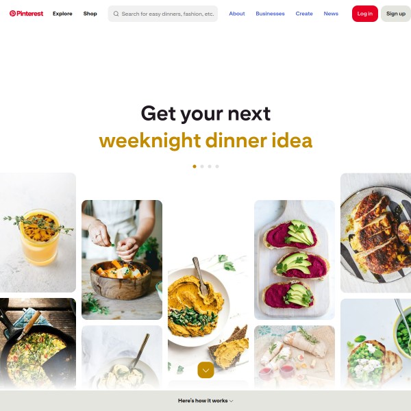 Pinterest homepage screenshot
