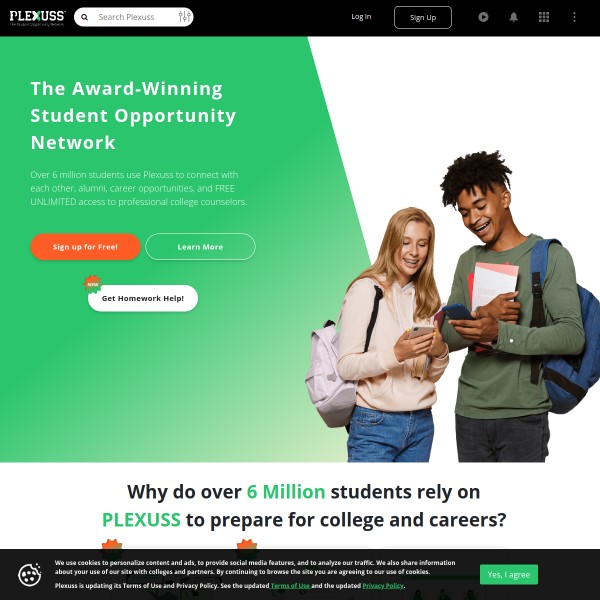 Plexuss homepage screenshot
