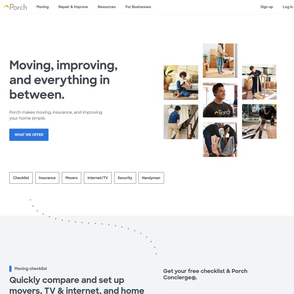 Porch.com homepage screenshot