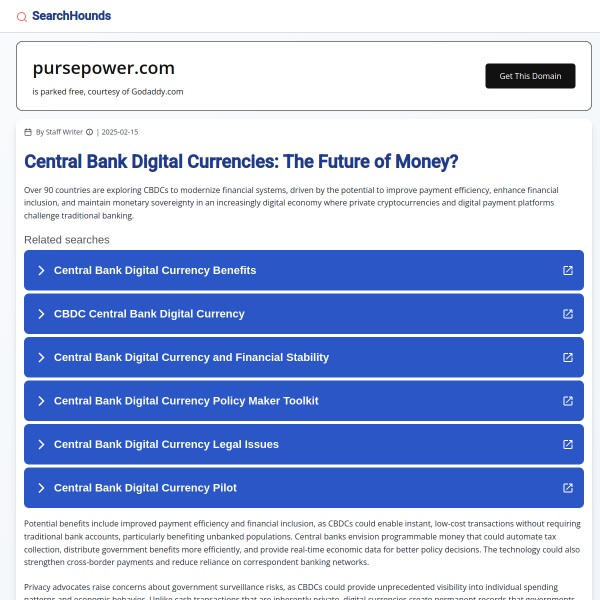 Purse Power homepage screenshot