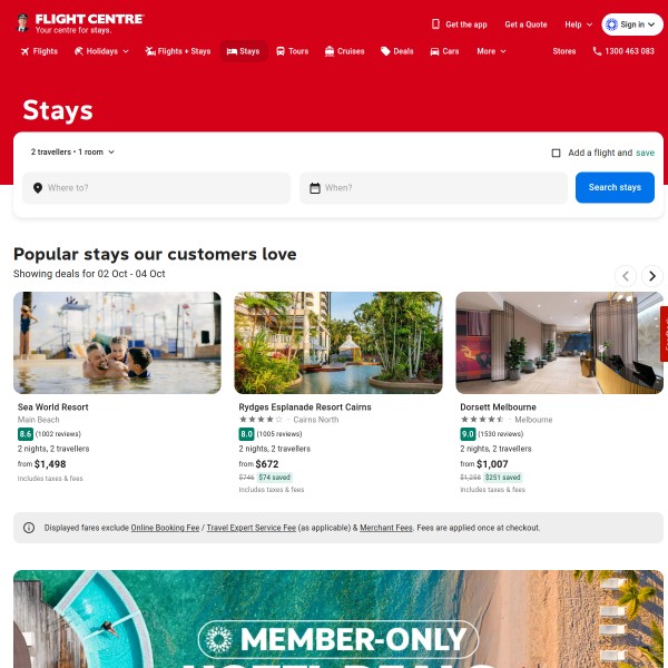 Quickbeds homepage screenshot