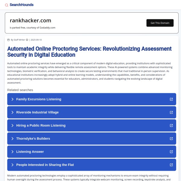 Rank Hacker homepage screenshot