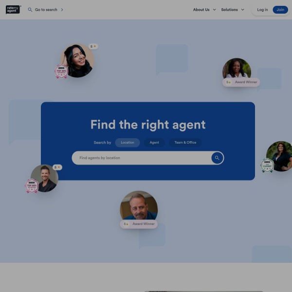 RateMyAgent homepage screenshot