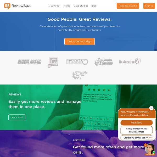 ReviewBuzz homepage screenshot