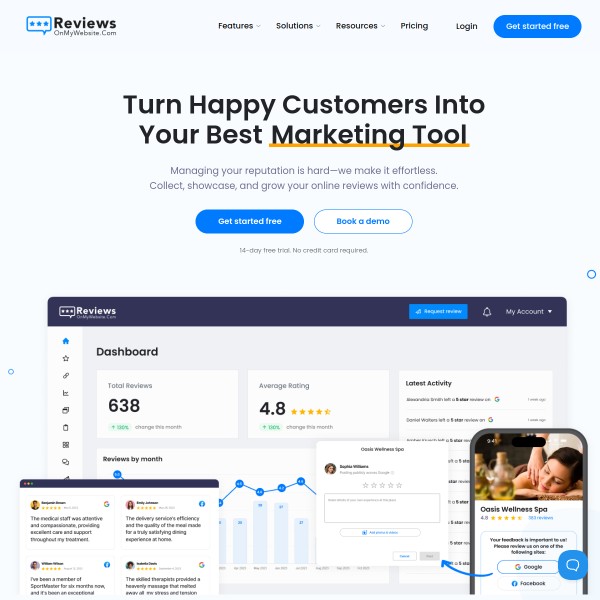 ReviewsOnMyWebsite homepage screenshot