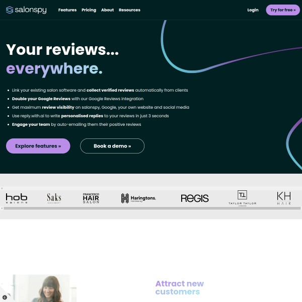 Salonspy.com homepage screenshot