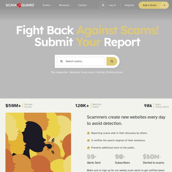 Scamguard homepage screenshot