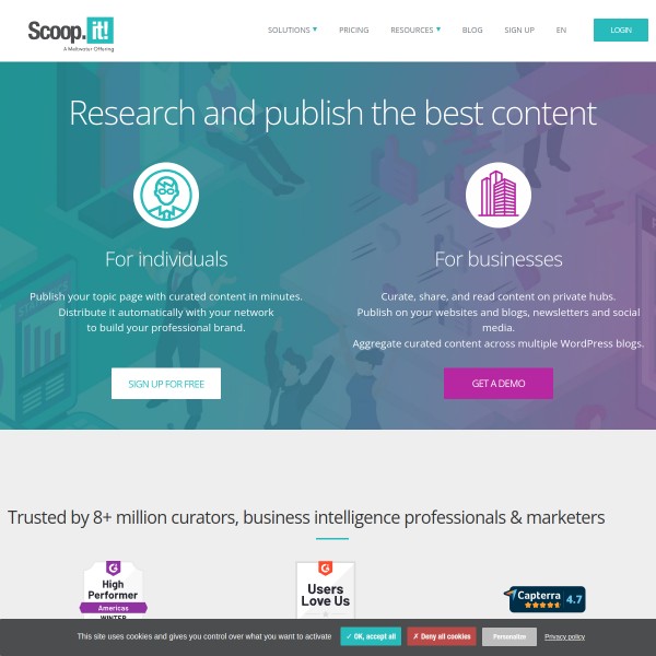 scoop.it homepage screenshot