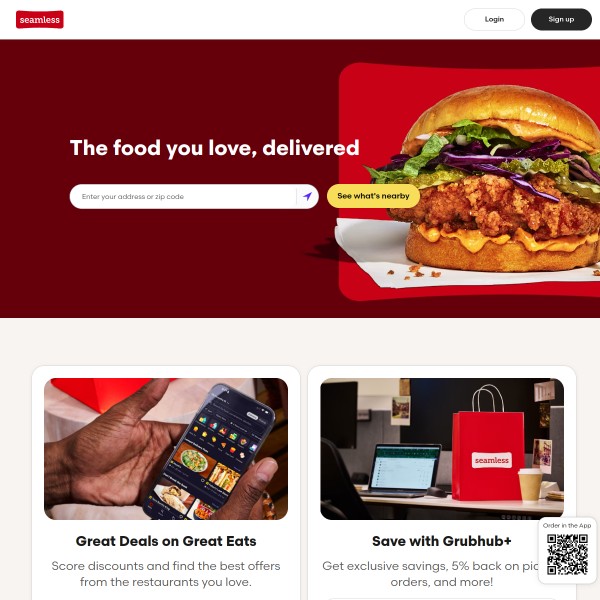 Seamless homepage screenshot