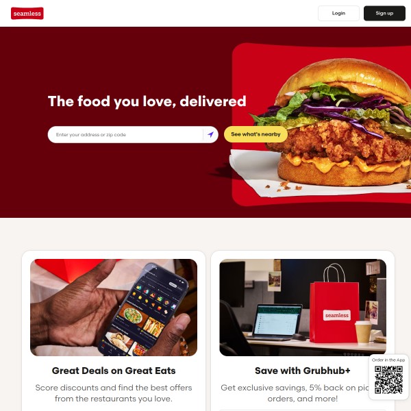 Seamless homepage screenshot