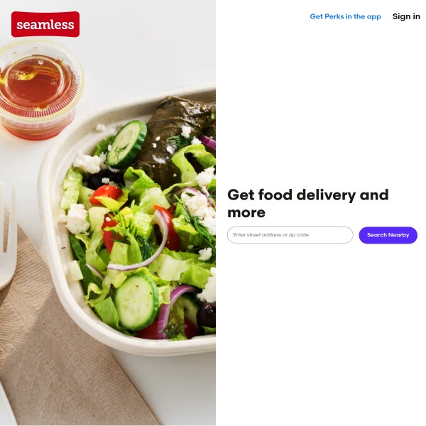 Seamless homepage screenshot