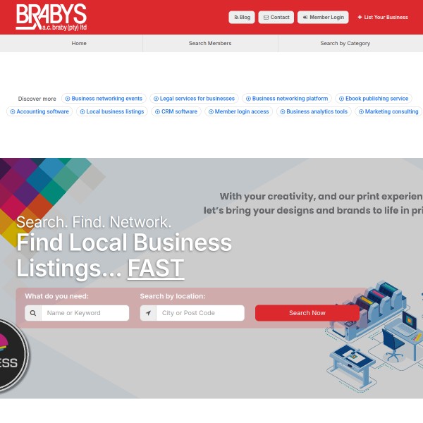 Search in Africa homepage screenshot