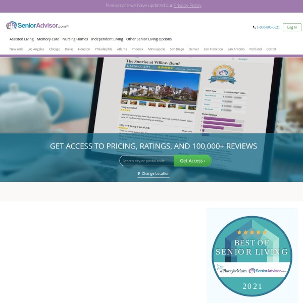 Senior Advisor homepage screenshot