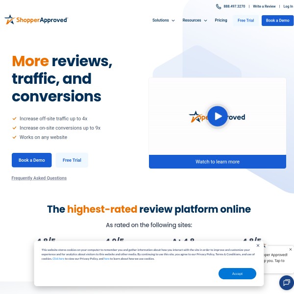 Shopper Approved homepage screenshot