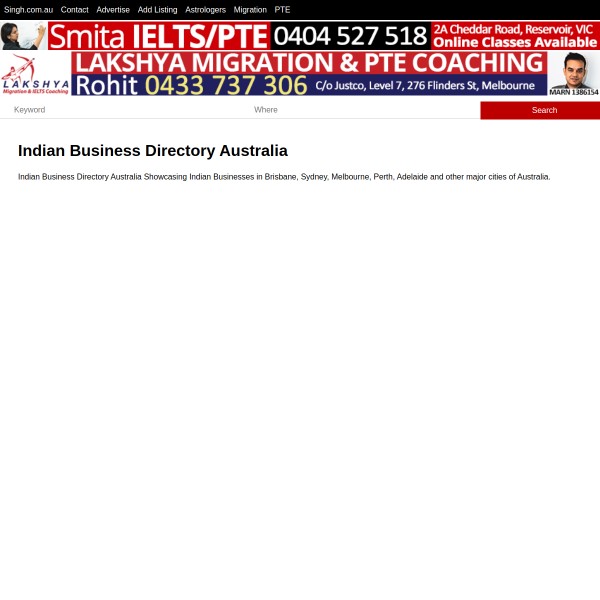 singh.com.au homepage screenshot