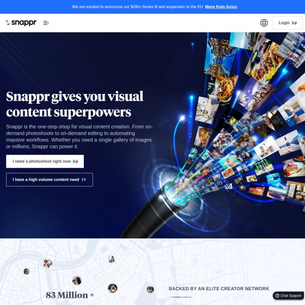 Snappr homepage screenshot