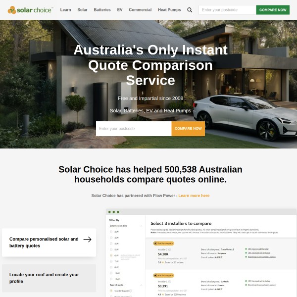 Solar Choice homepage screenshot