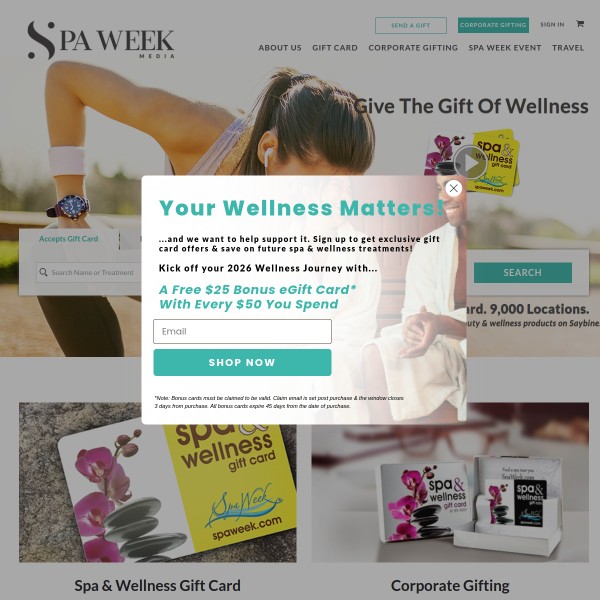 Spa Week homepage screenshot