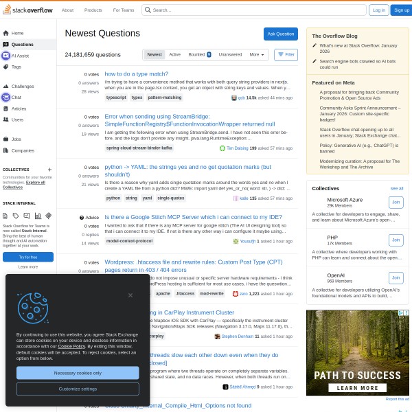Stack Overflow homepage screenshot