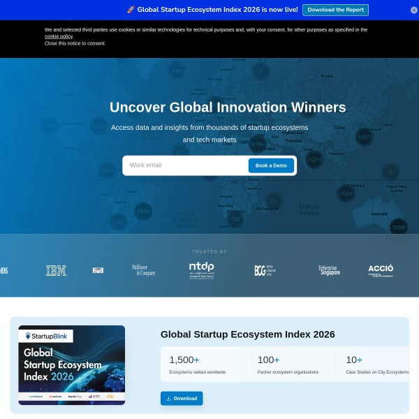 StartupBlink homepage screenshot