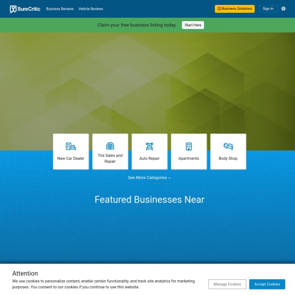 SureCritic homepage screenshot