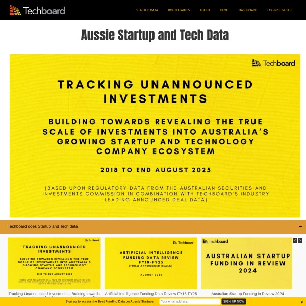 Techboard homepage screenshot