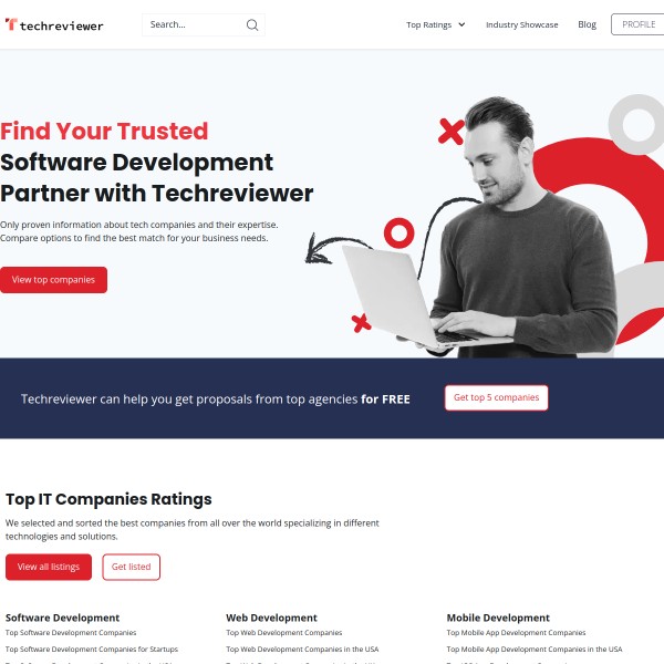 Techreviewer.co homepage screenshot