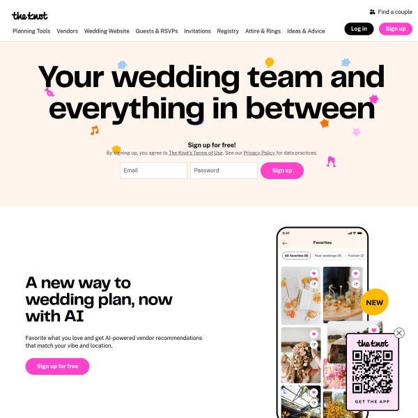 TheKnot homepage screenshot