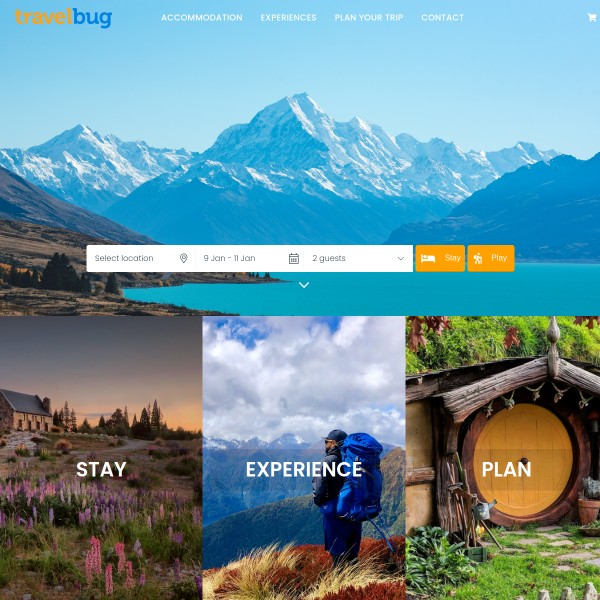 TravelBug homepage screenshot