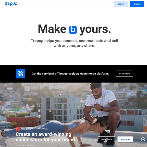 Trepup homepage screenshot