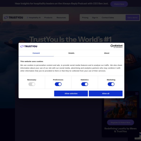 TrustYou homepage screenshot