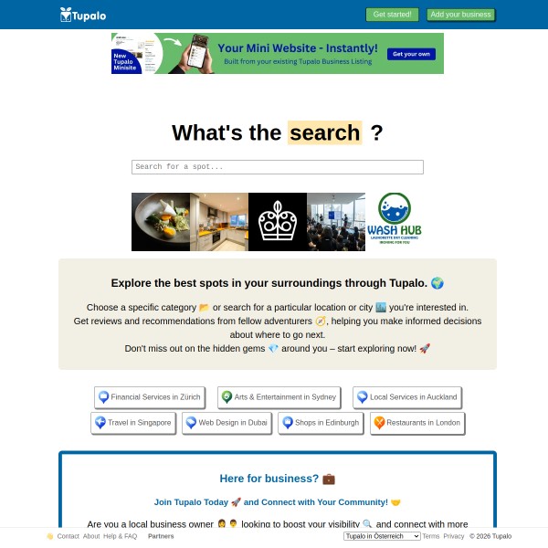 Tupalo homepage screenshot