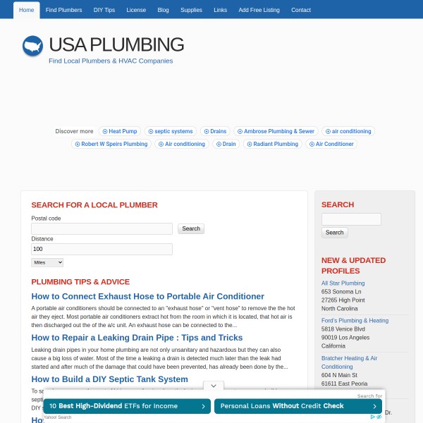 usaplumbing.info homepage screenshot