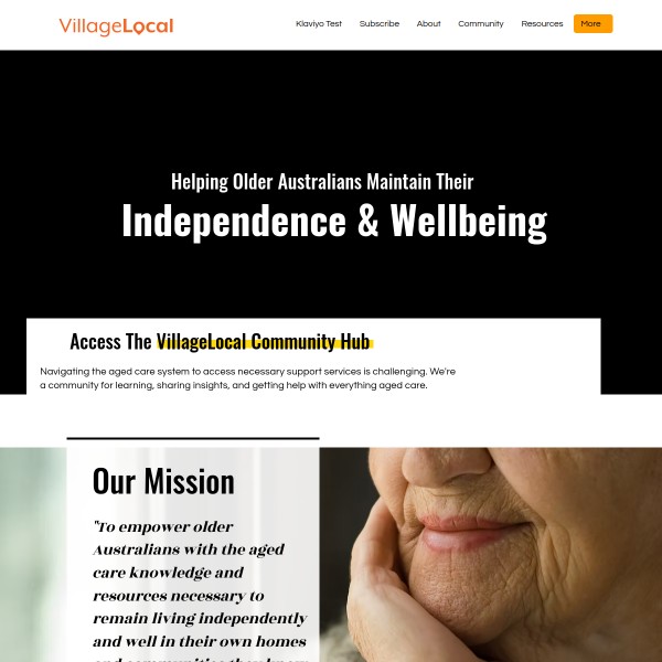 Village Local homepage screenshot