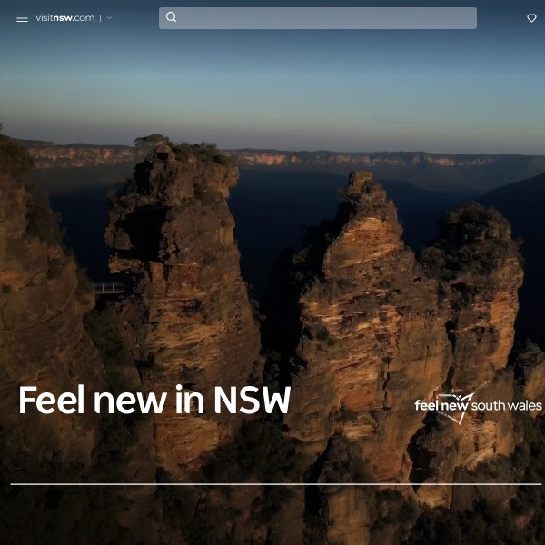 Visit NSW homepage screenshot