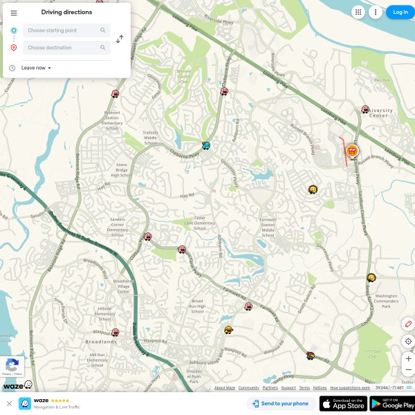 Waze homepage screenshot