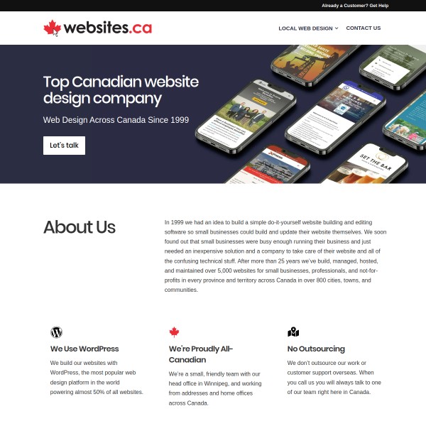 websites.ca homepage screenshot