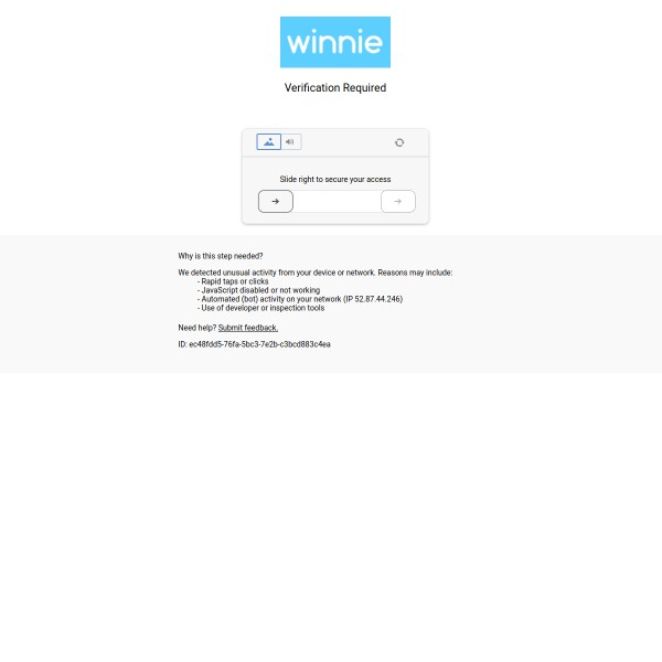 Winnie homepage screenshot