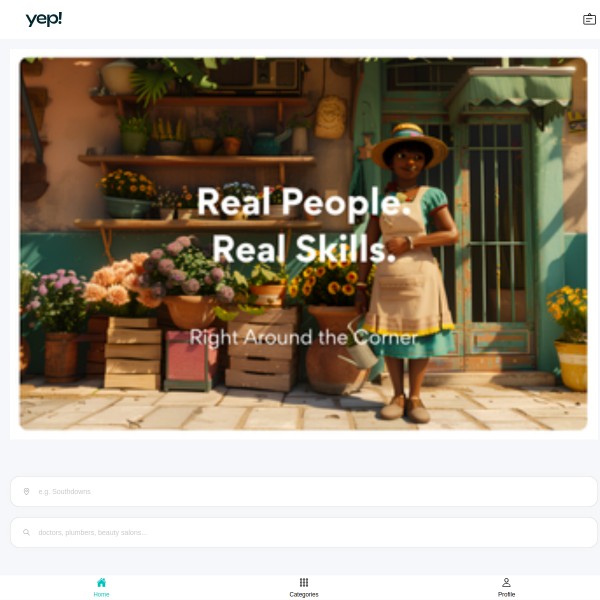 yep.co.za homepage screenshot