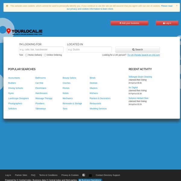 Your Local Ireland homepage screenshot