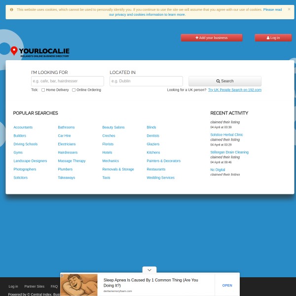 Your Local Ireland homepage screenshot