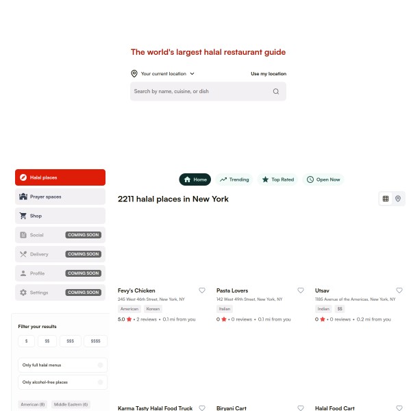 zabihah homepage screenshot